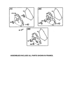 Crankcase Diagram and Parts List for 110400-110499 0200-0201-0203 Briggs and Stratton Engine